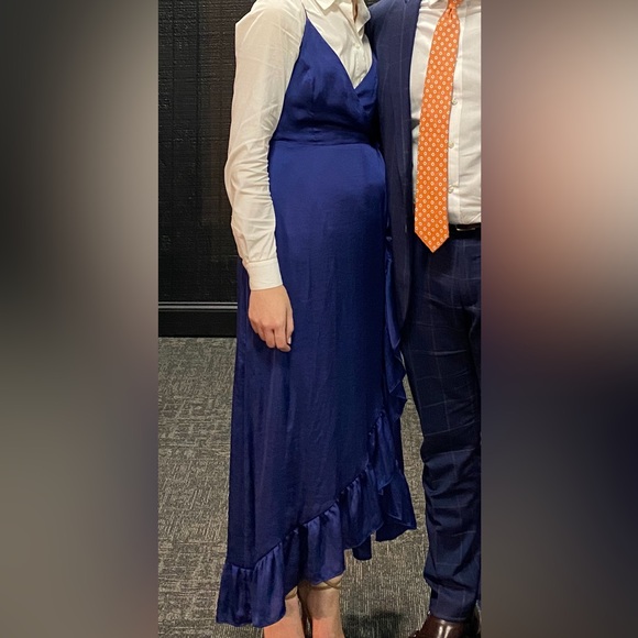 Blue maxi wrap dress - Picture 2 of 4